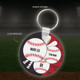 Llavero Keychain, equipo deportivo del jugador de béisbol 
