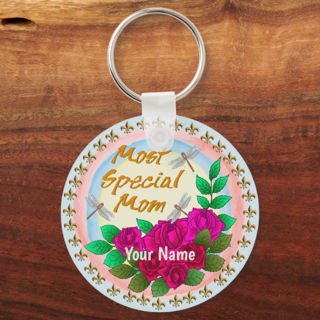 Llavero Keychain especial de mamá para rosas (Anverso)