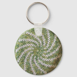 Llavero Keychain - Espiral blanca sobre el verde