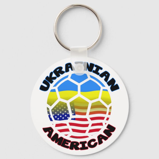 Llavero Keychain estadounidense de fútbol de Ucrania (Anverso)