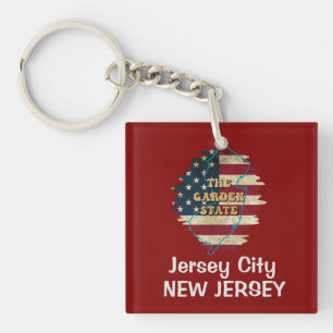 Llavero Keychain estatal de personalizado de Nueva Jersey