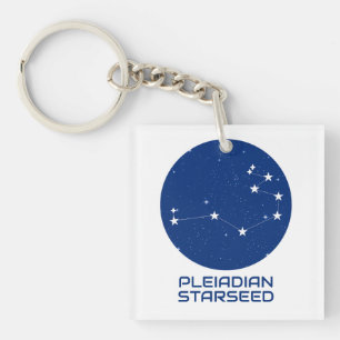 Llavero Keychain Estelar Pleiadiano - Azul ligero y cósmic