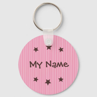 Llavero Keychain: Estrellas rosa y chocolate - Mi nombre