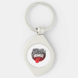 Llavero Keychain featuring a circular design with black 