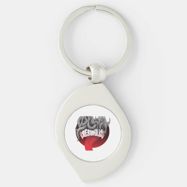 Llavero Keychain featuring a circular design with black  (Anverso)