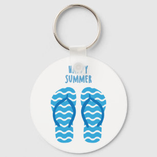 Llavero Keychain Feliz Verano Con Flip Flops