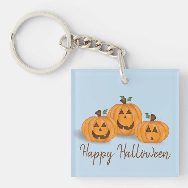 Llavero Keychain feliz y sonriente Jack O Lanterns (Frente)