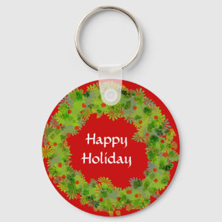 Llavero Keychain - Festividad feliz de Wreath