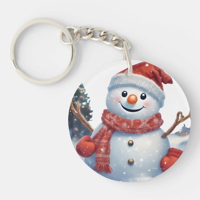 Llavero "Keychain festivo de Snowman - Vibes de Navidades (Frente)
