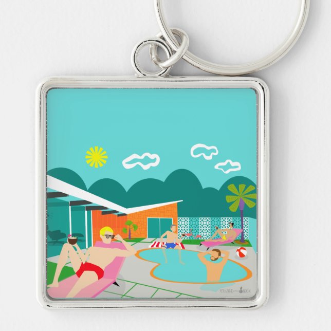 Llavero Keychain Fiesta de grupos gay retro (Frente)