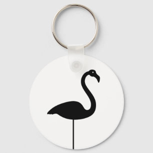 Llavero Keychain Flamingo blanco y negro