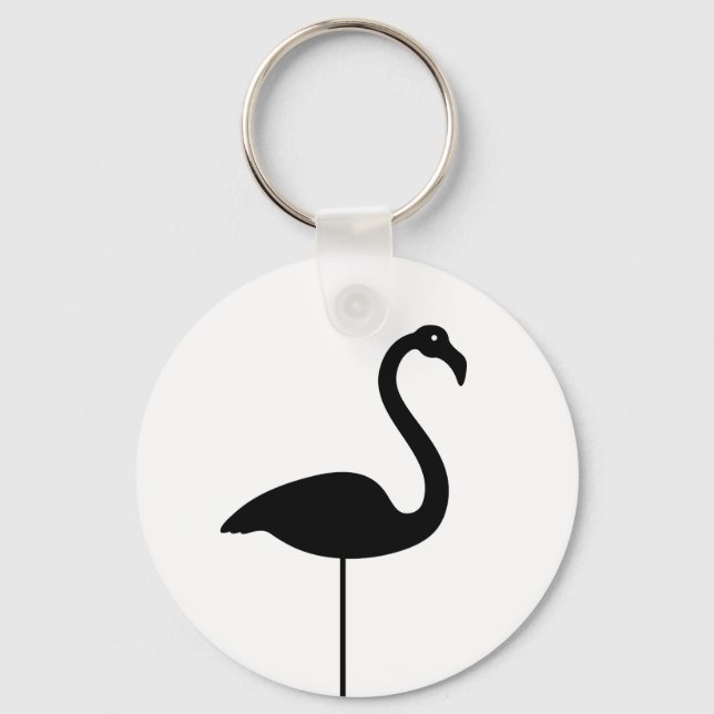 Llavero Keychain Flamingo blanco y negro (Anverso)