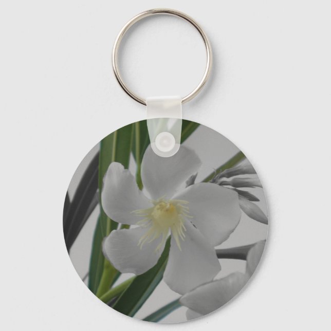 Llavero Keychain floral blanca (Anverso)