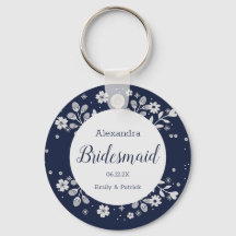 Keychain floral blanca