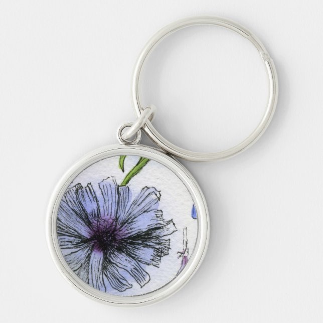 Llavero Keychain floral de "achicoria" (Frente)