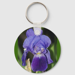 Llavero Keychain floral de Iris medio noche