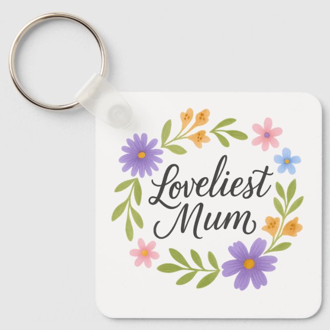 Llavero Keychain floral de la Mamá más encantadora (Anverso)