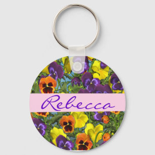 Llavero Keychain floral de paneles personalizados
