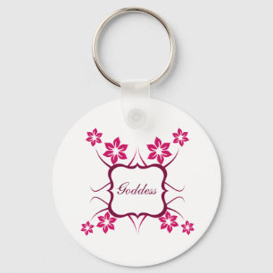 Llavero Keychain floral diosa, magenta