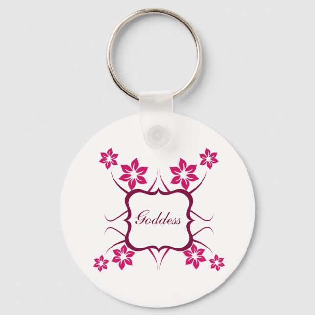 Llavero Keychain floral diosa, magenta (Anverso)