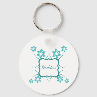 Llavero Keychain floral diosa, turquesa