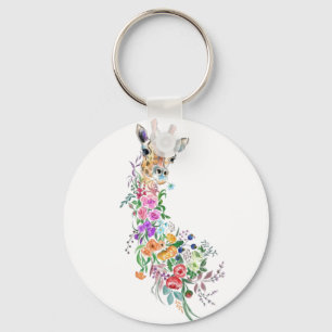 Llavero Keychain Floral Giraffe