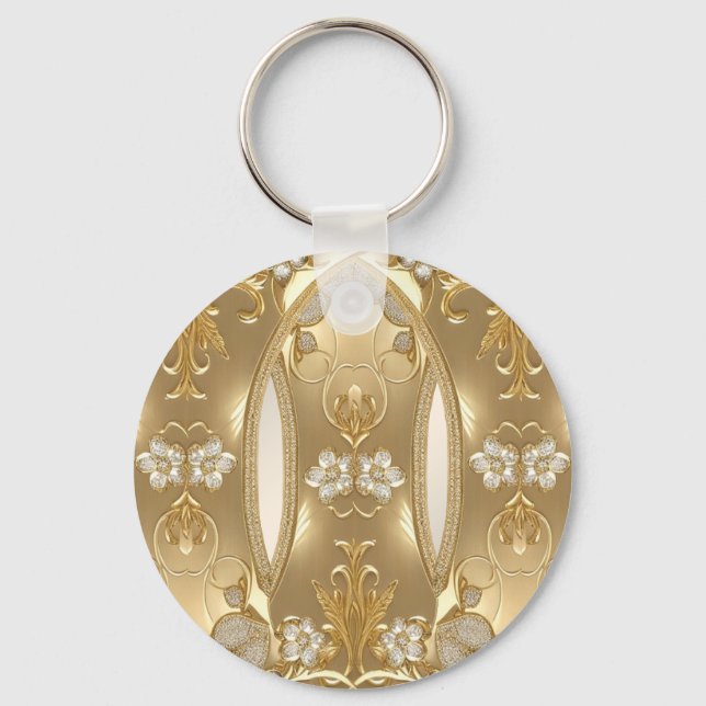 Llavero Keychain floral Ornate Gold (Anverso)