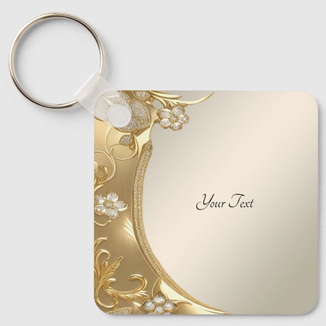 Llavero Keychain floral Ornate Gold (Anverso)
