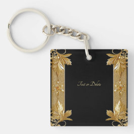 Llavero Keychain floral Ornate Gold