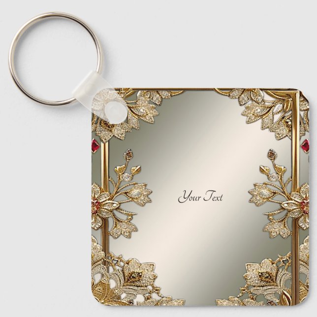Llavero Keychain floral Ornate Gold (Anverso)