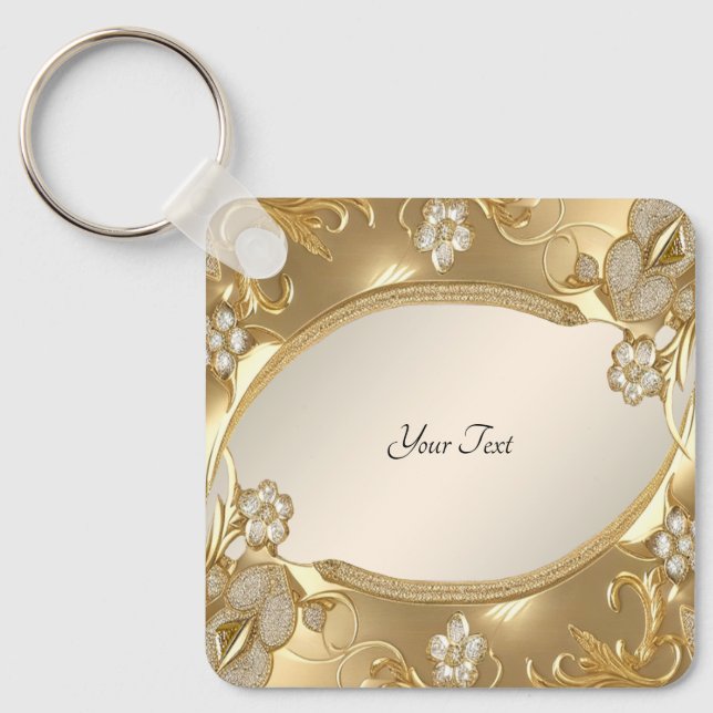 Llavero Keychain floral Ornate Gold (Anverso)
