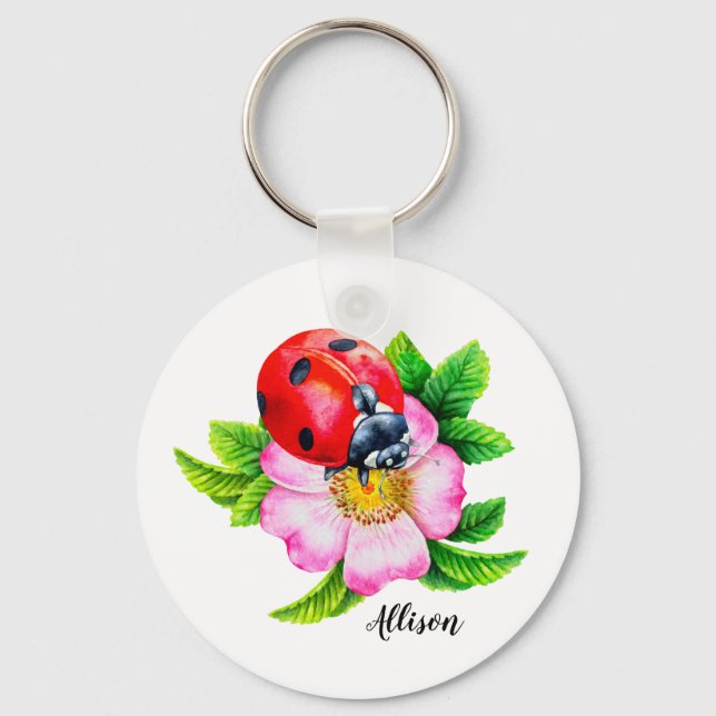 Llavero Keychain floral personalizada (Anverso)