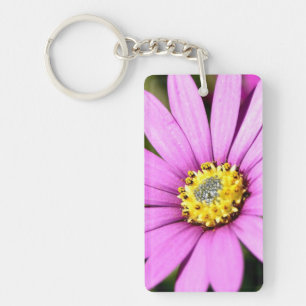 Llavero Keychain floral rosa