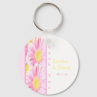 Llavero Keychain floral rosa y blanca