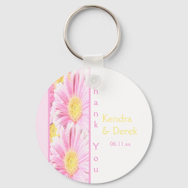 Llavero Keychain floral rosa y blanca (Anverso)