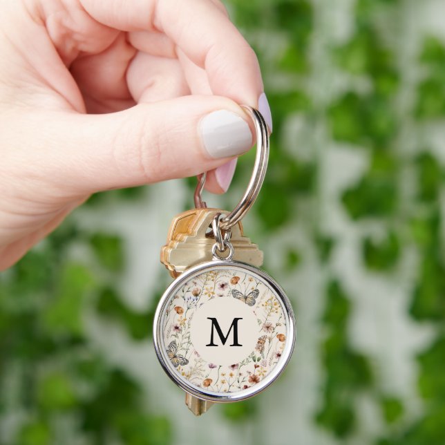 Llavero Keychain floral rústica (Mano)