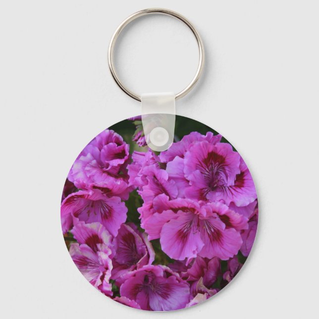Llavero Keychain, "Flores de azalea púrpura" (Anverso)