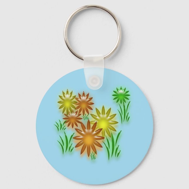 Llavero Keychain - Flores de neón (Anverso)