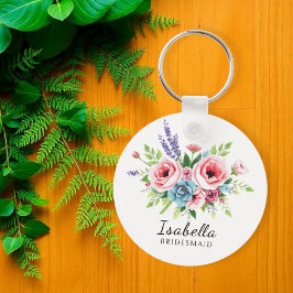 Llavero Keychain for bridesmaids, Gift for bride, floral