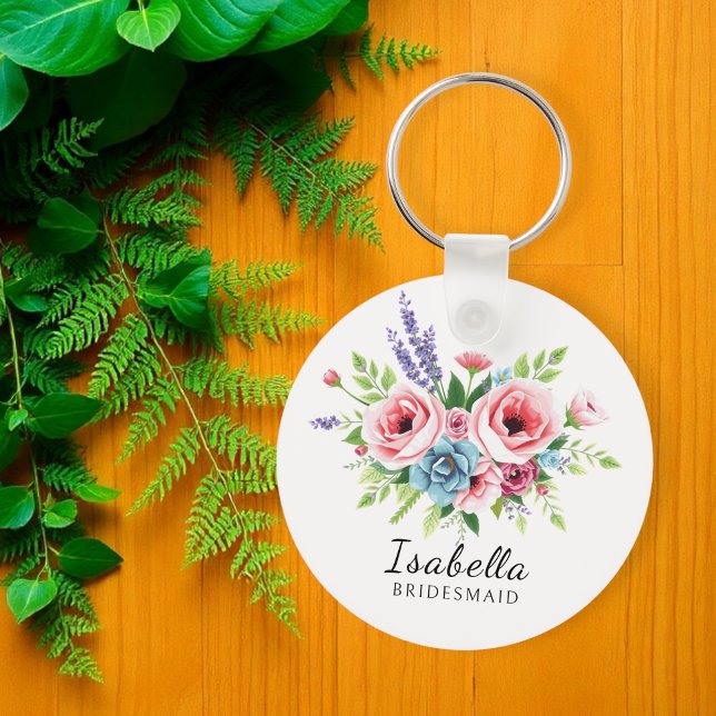 Llavero Keychain for bridesmaids, Gift for bride, floral (Subido por el creador)