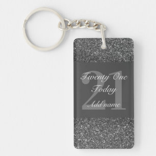 Llavero Keychain glamoroso de cumpleaños 21