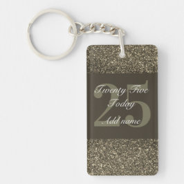 Llavero Keychain glamoroso de cumpleaños personalizado 25