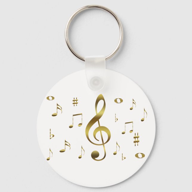 Llavero Keychain Gold Musical Notes (Anverso)