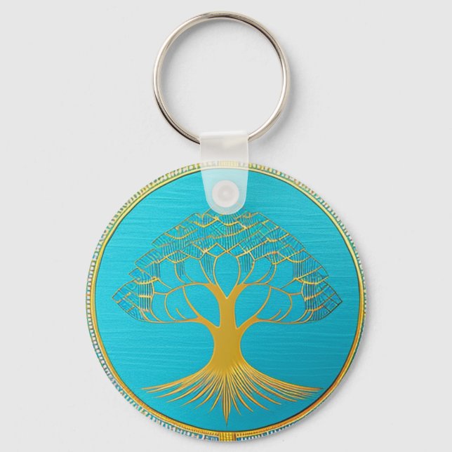 Llavero Keychain Gold Triangle Tree of Life (Anverso)