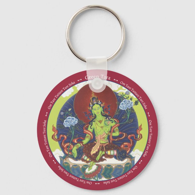 Llavero KEYCHAIN Green Tara - con mantra (Anverso)