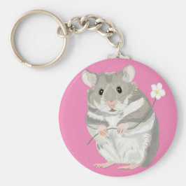 Llavero Keychain Gris y Hamster Blanco