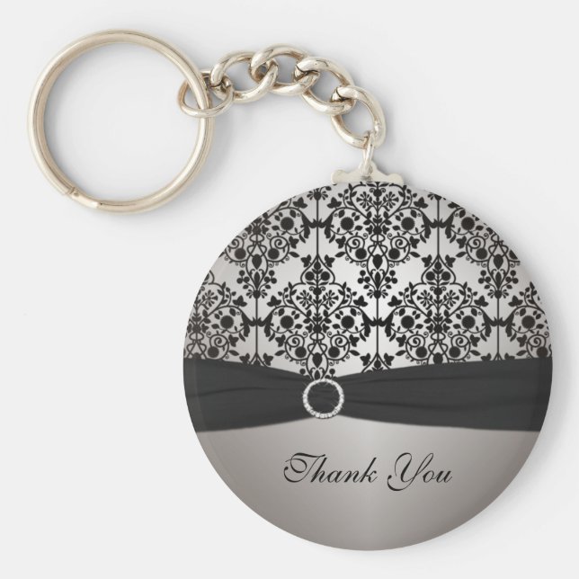 Llavero Keychain gris y negro Damasco (Frente)