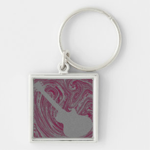 Llavero Keychain Grunge Guitar, Rosa