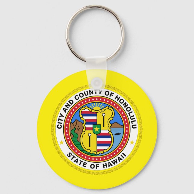 Llavero Keychain (Hawaii) Bandera de la ciudad (Anverso)