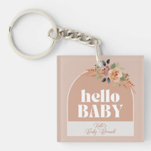 Llavero Keychain, Hello Baby, Moderno Baby Shower Keepsake